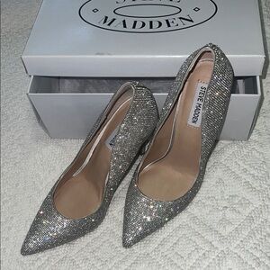 New in Box  Crystal Steve Madden 4.5” Sparkling  Heels